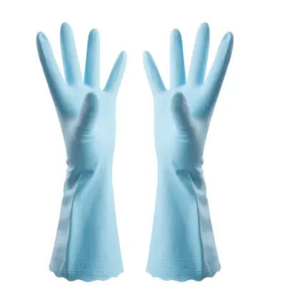 flock lined lined pvc household gloves, rubber gloves wash gloves
