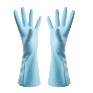 Стоя выставленные из ПВХ домашние перчатки, резиновые перчатки промывают перчатки