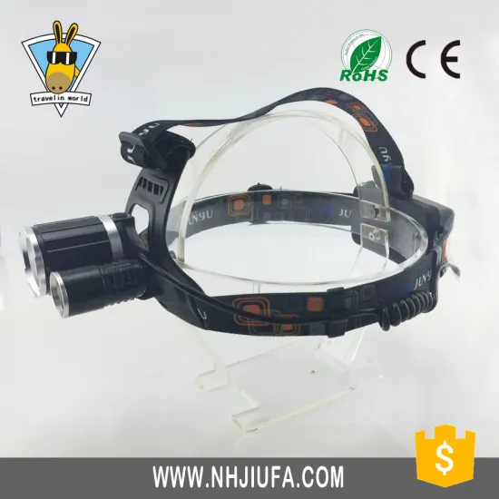 JF High power three light source XPE/Q5/T6 ultra bright led headlamp wholesale,waterproof three mode aluminium hunting headlamp