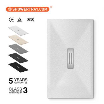 French Shower Room Stone Texture Shower Bath Trays Rectangle Floor Resin Pan