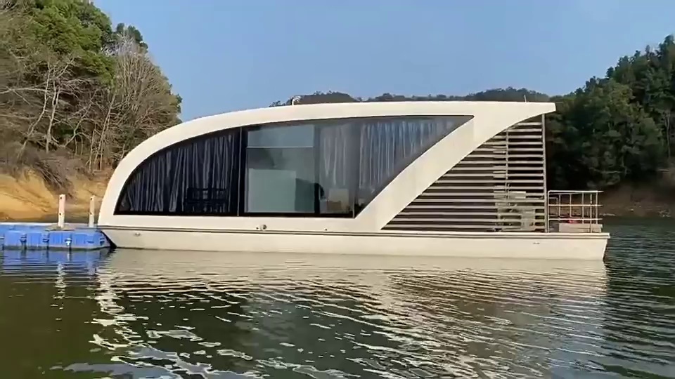 Modern Modular Aluminum Houseboat for Leisure and Sightseeing