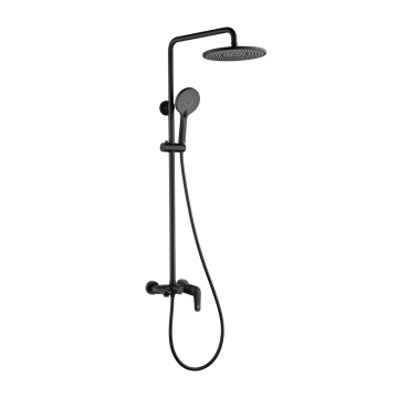 Matte Black Three Functions Exposed Rain Shower