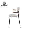 Wholesale Home Furniture Restaurant Comfortable Upholstered Dining Chair With Metal Legs