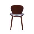 Modern walnut wood dining chair with back