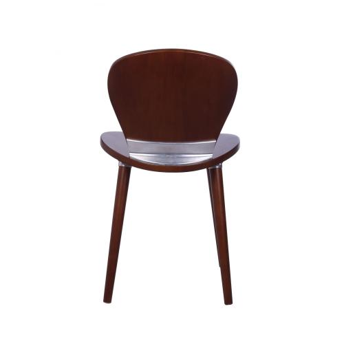 Modern walnut wood dining chair with back