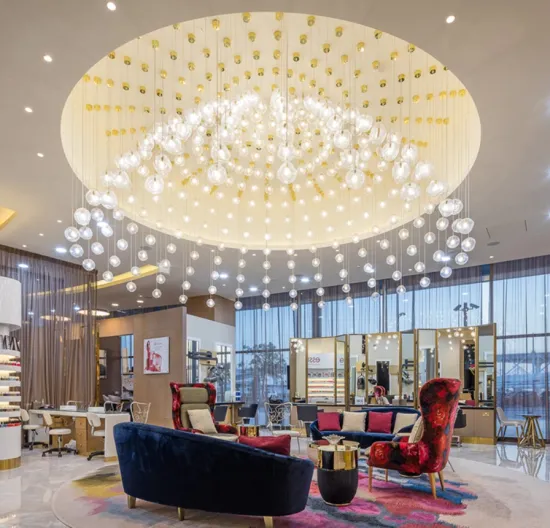 Custom pendant lights for real estate lobbies