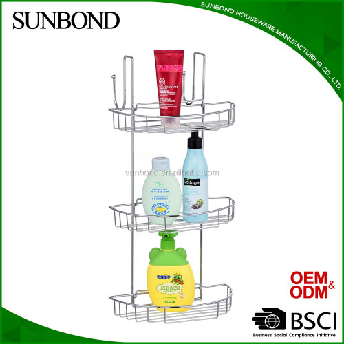 3 Tier Bathroom Organizer 3 tier metal bathroom organizer shelves storage rack Supplier