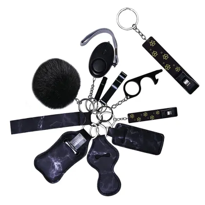 Cute Pom Pom Self Defense Keychain Alarm for Girls and Women
