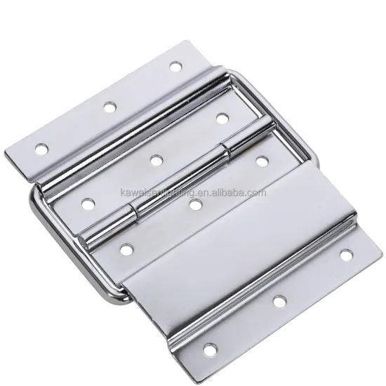 Extra Large Metal Case & Cabinet Hinge: 12 Holes Flight Case Hardware with Lid Stay and Rear Buckle