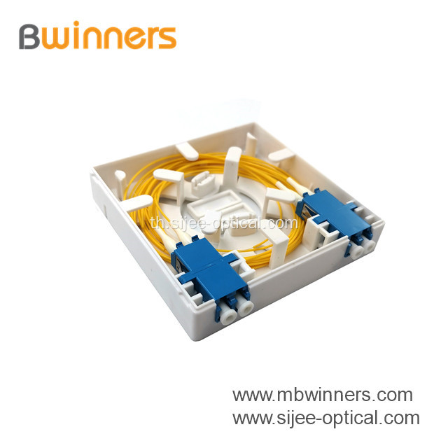 FTTH 2 พอร์ตมินิเทอร์มินัลกล่องไฟเบอร์ออปติกหน้าจอซ็อกเก็ตติดผนัง