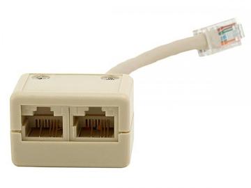 Cat5e T Adapter 1 M to 2 F RJ45 Connector