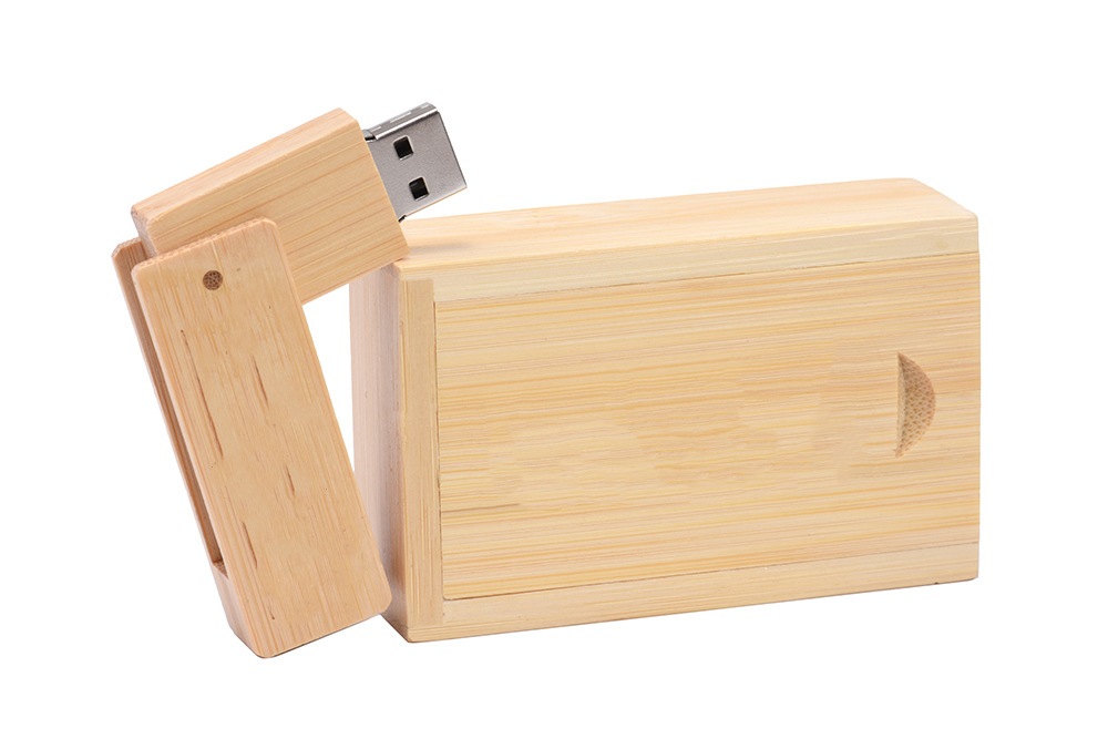 محرك فلاش USB خشبي مع صندوق