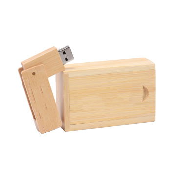 Unidad flash USB de madera con caja