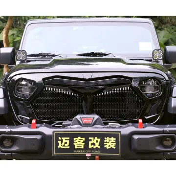 2024 New Grille for Jeep Wrangler JL & Gladiator Pickup - Bright Light Car Grille Accessories Offroad Parts