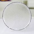 Embossed Silver Rim Glass Charger Plate For Wedding