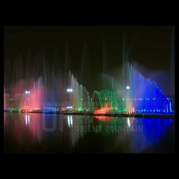 outdoor river music dancing colorful water fountains