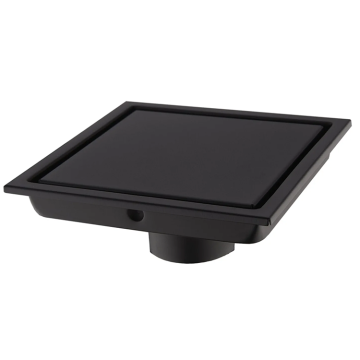 Black square stainless steel floor drain