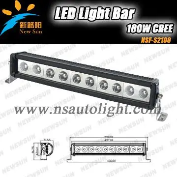 100W 12/24V High 19 Inch Cree LED Light Bar, single row led bar lights