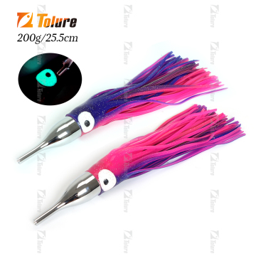 Heißer Verkauf: Fischerei -Trolling -Köder - 200 g Big Game Metal Lures mit Tintenfischrock