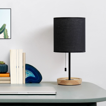 Simple Modern Nightstand Lamp with Wooden Base