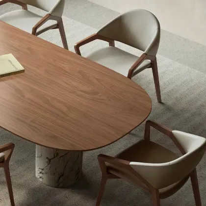 AOMISI CASA Luxury Natural Stone Sintered Rectangular Dining Table