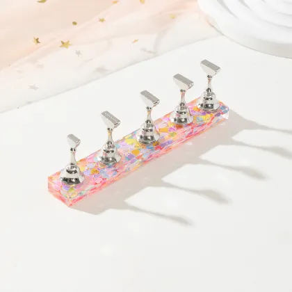 Qianya 2024 Nail Practice Holder: Laser Glitter Magnetic Nail Tips Holder