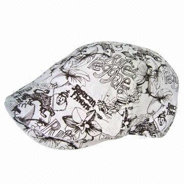 Men's Flat Cap, Made of 100% Cotton, OEM Orders are Welcome