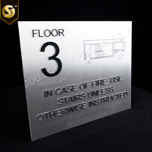 Custom Braille Sign Elevator Braille Number Sign