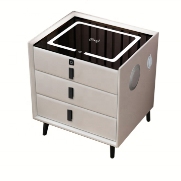 Minimalist Double-Sided LED Smart Bedside Table with Wireless Charging