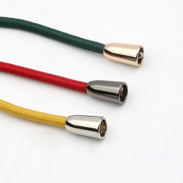Logo Custom Silinder Blank Gold End Stopper Untuk Kord Log Metal Alloy Berkualiti Tinggi Dalam Pakaian Swim