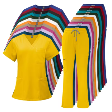 2024 Multicolor polyester spandex joggerpants voor medische scrubs