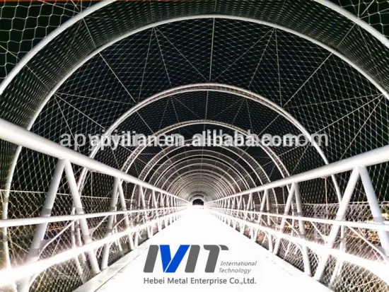 40*40mm hole SS316 Stainless steel cable mesh for bridge