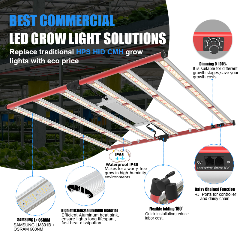 foldable 630w 650w grow 4ft lamp bar