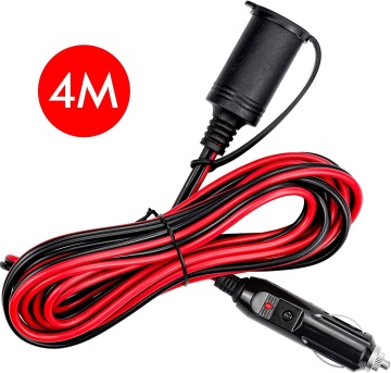 Kabel ekstensi soket soket rokok pemantik rokok 12 kaki dengan lampu LED dan sekering 15A