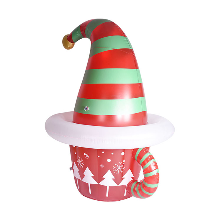 Custom PVC inflatable ornament christmas hat decoration