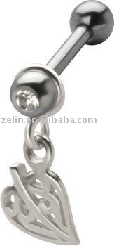 925 Silver Leaf Dangle Helix Cartilage Earring 16G EAR,ear jewelry,body jewlery