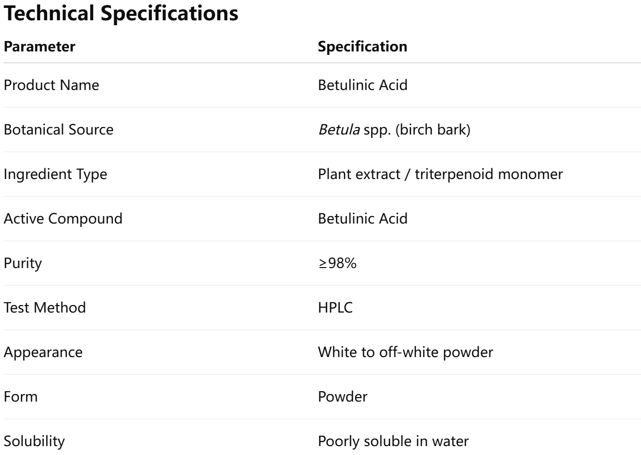 Betulinic Acid Raw Material Powder