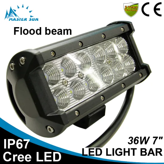 Waterproof 7inch 36w led tractor work light car led light bar off road led light bar