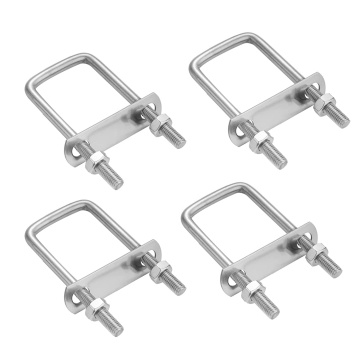 Stainless Steel Square U-Bolts with Nuts and Frame Plate for Trailers and Boats