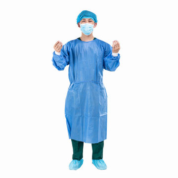 Chest and sleeve reinforced surgical gown