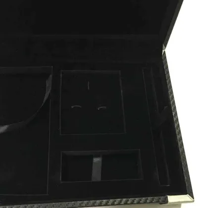 Carbon Fiber Leather Gifts Case For Cufflink Pen