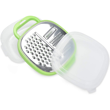 2021 Hot Selling Manual Grater: Easy to Use Stainless Steel Cheese Grater with Container and Lid