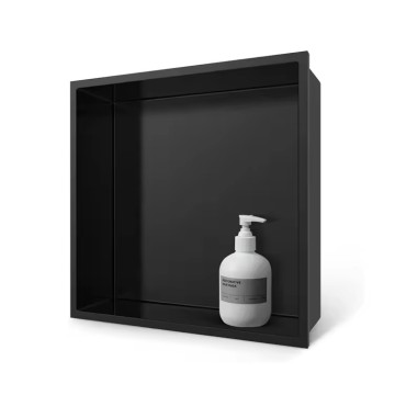 Mondeway 12x12 Inch Stainless Steel Recessed Bathroom Shower Wall Niche - Matte Black