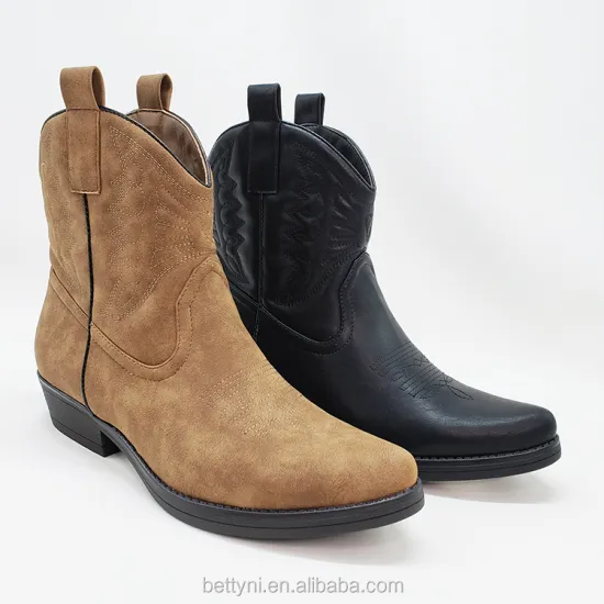 New Women's Embroidery Flat Heel British Style Ankle Boots