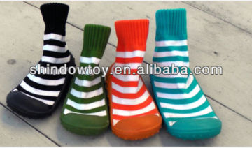 colorful stripes fashionable sweet-smelling soft rubber sole baby shoe socks