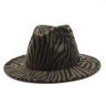 Cappelli da fedora all&#39;ingrosso largo stampato alla moda Zebra