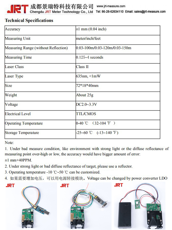 150m Long Low Cost Distance Sensor B605B