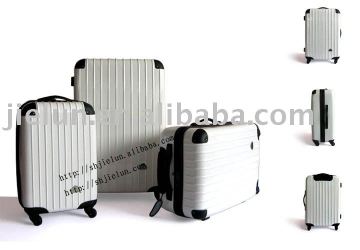 white verical bar 4wheels ABS PC travel luggage ,suitcase