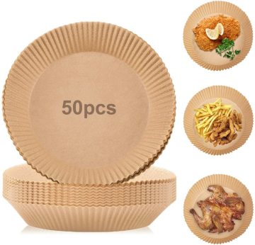 50/100 Pcs Food Grade Round Disposable Non-Stick Air Fryer Paper Liners