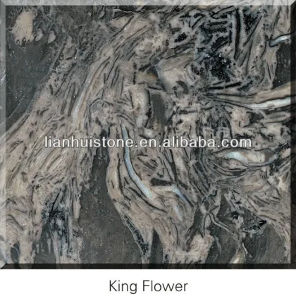 Chinese polished King Flower grey marble tiles